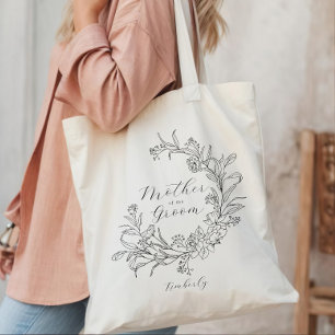 Bolsa Tote Coroa Floral Personalizada Mãe do Noivo