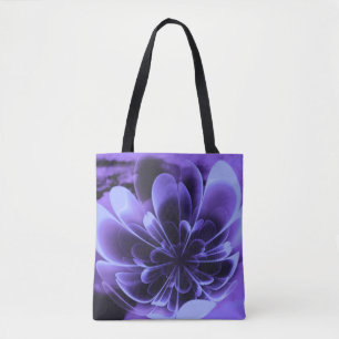 Bolsa Tote Corolla Azul Dobrada Para Cima De Petais