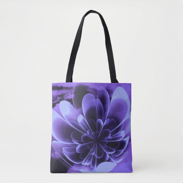 Bolsa Tote Corolla Azul Dobrada Para Cima De Petais (Frente)