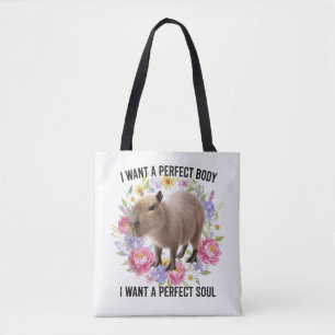 Bolsa Tote Corpo Perfeito Alma Perfeita Capivara Fofo Saúde M
