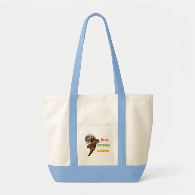 Bolsa Tote Correndo Aventura Sasquatch Acredite Design (Frente)
