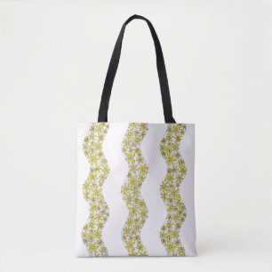 Bolsa Tote Corrente de margarida Flor Brilhante Flores amarel