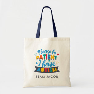 Bolsa Tote Correspondência Familiar de Autismo Personalizada