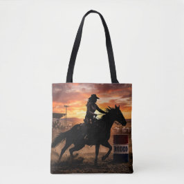 Bolsa Tote Corrida de Barril de Cowgirl Rodeio