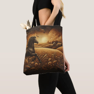 Bolsa Tote Corrida de Ouro de Black Stallion