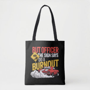 Bolsa Tote Corrida engraçada de carros Burnout Corrida de arr