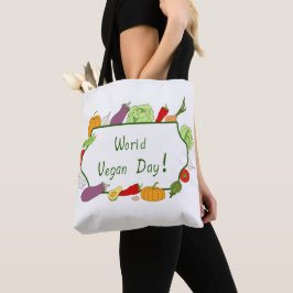 Bolsa Tote Corte Minimalista do Dia Mundial da Vegetariana