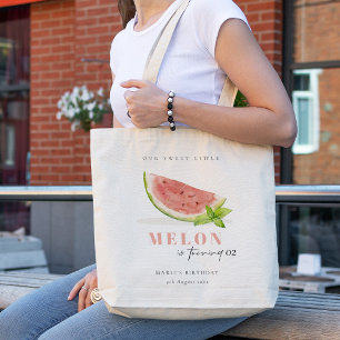 Bolsa Tote Corte nosso pequeno Chá de fraldas de Melão Vermel