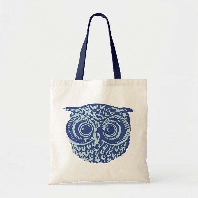 Bolsa Tote coruja azul (Frente)