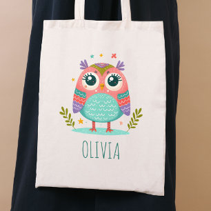 Bolsa Tote Coruja bebê caprichosa colorida fofa