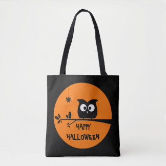 Bolsa Tote Coruja bonito do Dia das Bruxas com cores