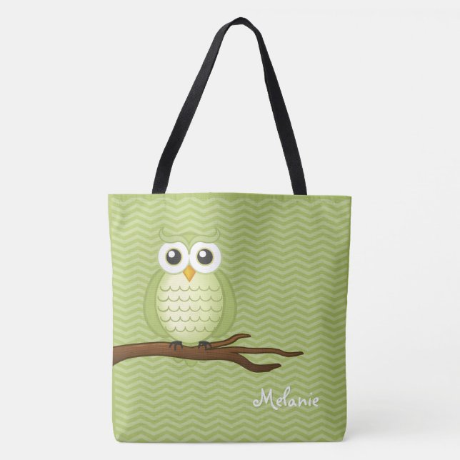 Bolsa Tote Coruja bonito | Personalizble (Frente)