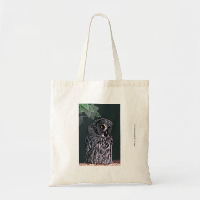 Bolsa Tote Coruja Cinzenta Grande (Frente)