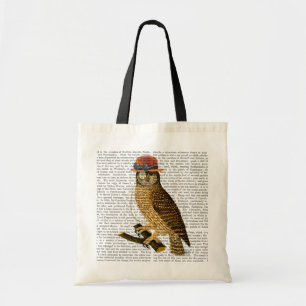 Bolsa Tote Coruja com Chapéu de Bowler Style Steampunk