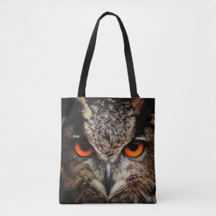 Bolsa Tote Coruja com Cor de Olhos Laranja
