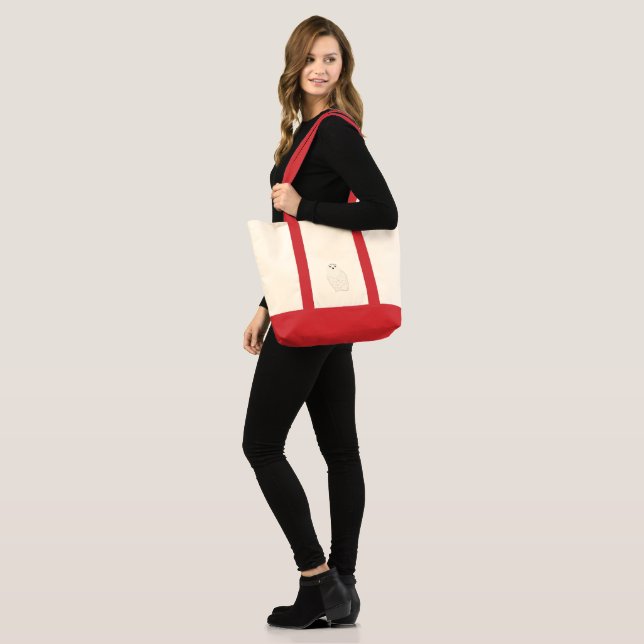 Bolsa Tote Coruja da neve com glamour moderno (Frente (modelo))