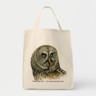 Bolsa Tote Coruja de grande cinza