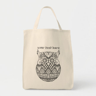Bolsa Tote Coruja do bebê na arte Personalizable de ZenDoodle