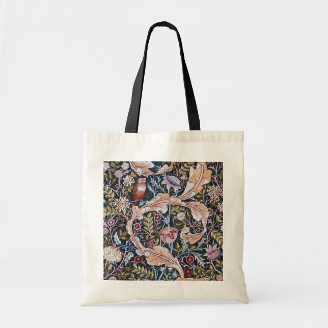 Bolsa Tote Coruja e Flores, William Morris (Frente)