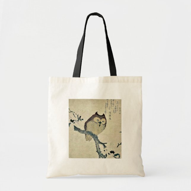 Bolsa Tote Coruja e magnólia Ukiyoe (Frente)
