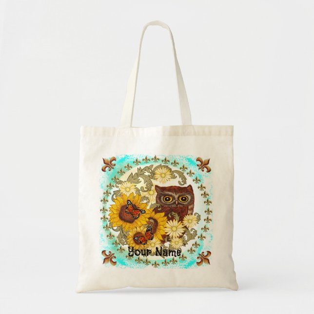 Bolsa Tote Coruja Girassol   (Frente)