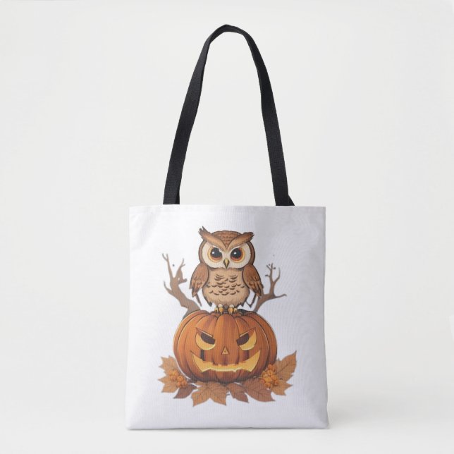 Bolsa Tote coruja Halloween (Frente)