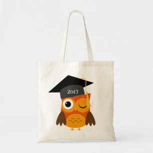 Bolsa Tote Coruja Laranja com Diploma Classe de Graduação Bag