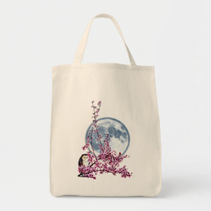 Bolsa Tote Coruja na Árvore de Ameixa