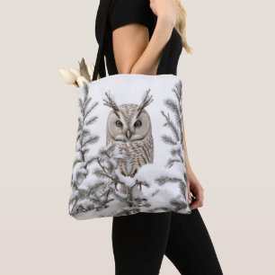 Bolsa Tote Coruja na neve