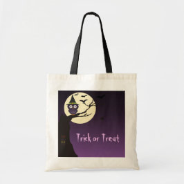 Bolsa Tote Coruja no galho das árvores Halloween Bag