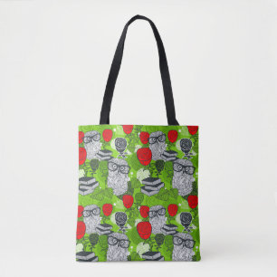 Bolsa Tote Coruja no rosa vermelha