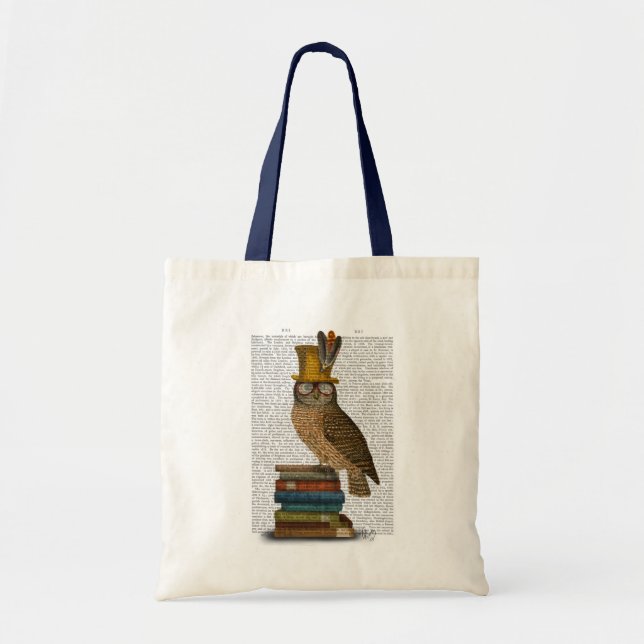 Bolsa Tote Coruja Nos Livros (Frente)