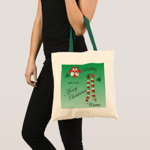 Bolsa Tote Coruja que deseja lhe o Feliz Natal de A muito