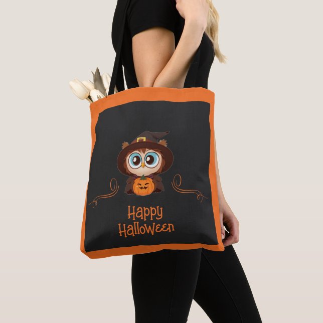 Bolsa Tote Coruja/Queda/Outono/Halloween/abóbora (Close Up)