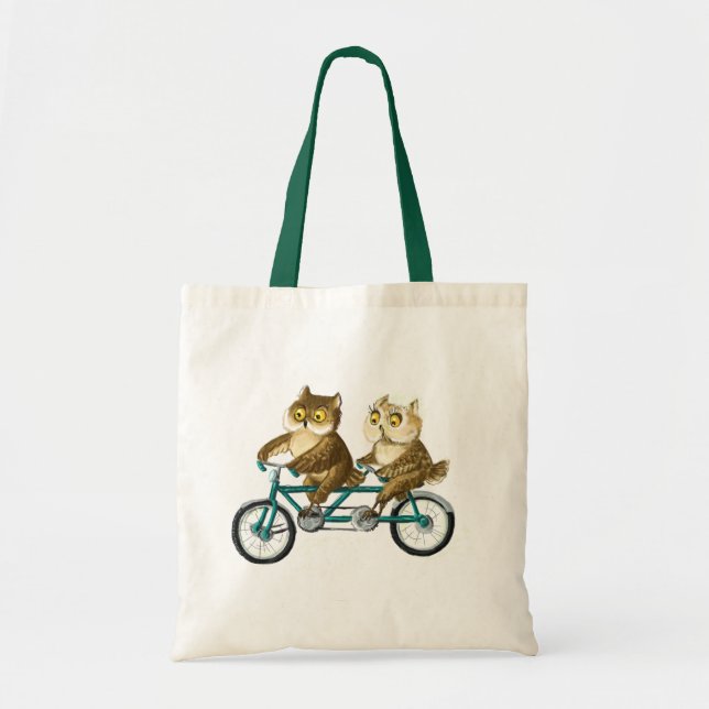 Bolsa Tote Corujas da bicicleta (Frente)