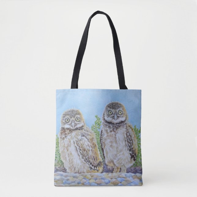 Bolsa Tote Corujinhas que Escavam Tocas (Frente)