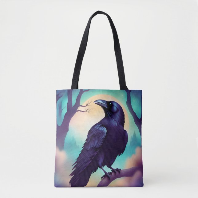 Bolsa Tote Corvo ao luar no Halloween  (Frente)