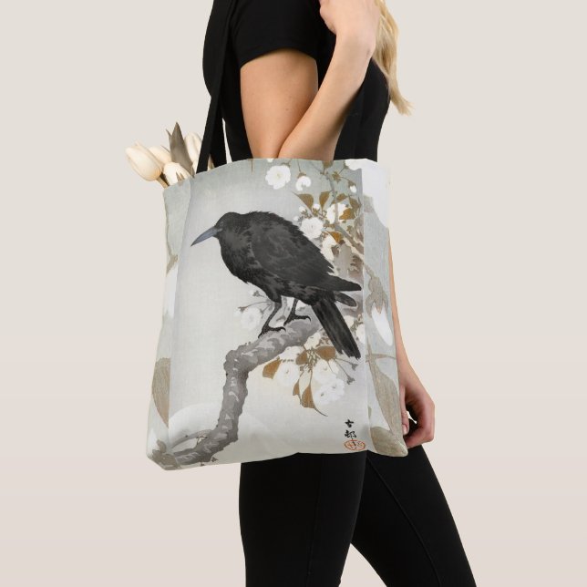 Bolsa Tote Corvo Corvo Koson Pássaro Japonês (Close Up)