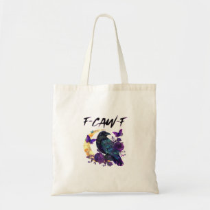 Bolsa Tote Corvo F Caw F Pássaro Engraçado Lua Design Gótico