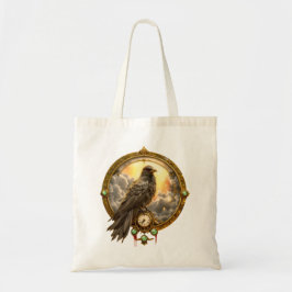 Bolsa Tote Corvo Guardião do Tempo – Relógio Gótico