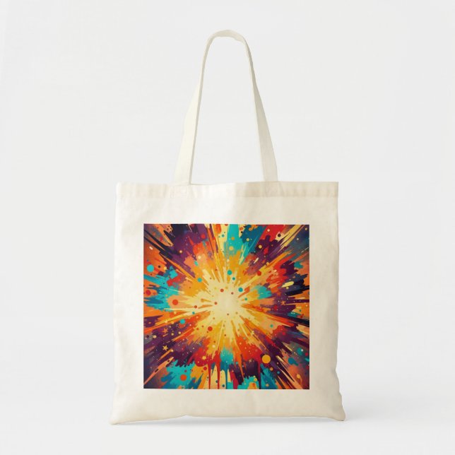 Bolsa Tote Cosmic Burst Abstract Splatter Art (Frente)