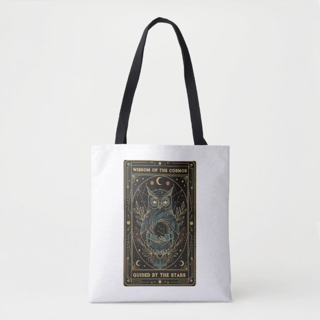 Bolsa Tote Cosmic Oracle Owl • Mystical Celestial  (Frente)