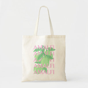 Bolsa Tote Costa Amalfi, Itália, Viagem Art, rosa