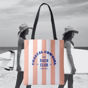 Bolsa Tote Costa Cowgirl O Clube de Bach Pink Cabana Listrado
