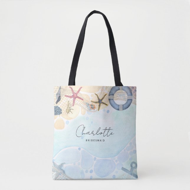 Bolsa Tote Costa de Casamento de Praia de Destino (Frente)