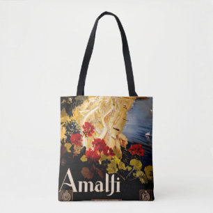 Bolsa Tote Costa do Amalfi - Itália Poster de viagens Art Gr