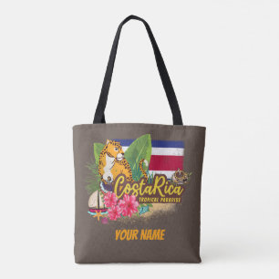 Bolsa Tote Costa Rica retro grande bandeira de colheita de ga