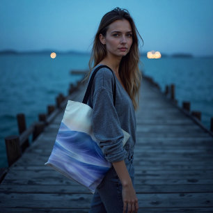 Bolsa Tote Costeira de Abstrato de Fluido de Fluido de Projeç