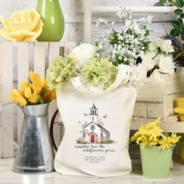 Bolsa Tote Costume de Escolas Domingas de Flores Selvagens da