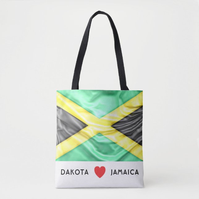 Bolsa Tote Costume mim bandeira do coração de Jamaica (Frente)